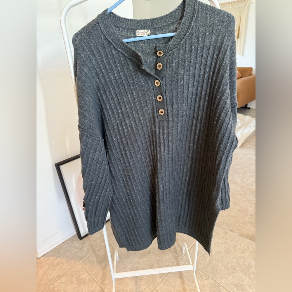 Intimately FP Charcoal Ribbed Sweater